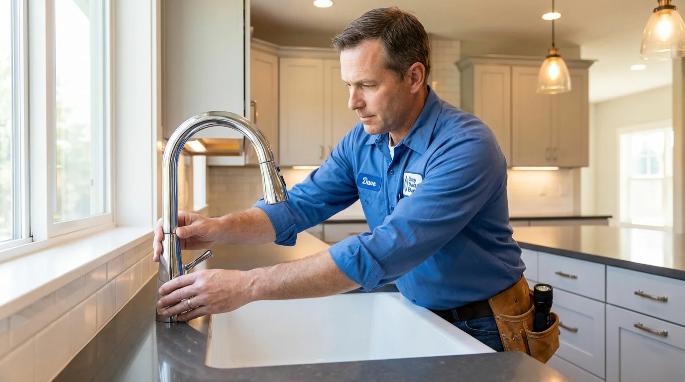 Kitchen faucet installation by Johns Plumbing LLC in Caledonia