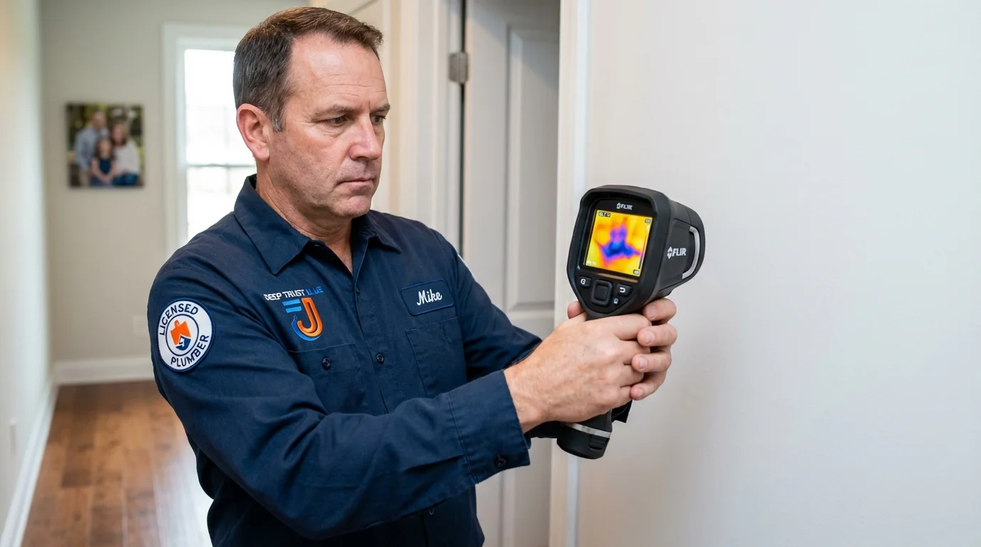Thermal imaging leak detection by Johns Plumbing LLC in Caledonia